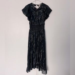 Rebecca Taylor NWT black and metallic party dress